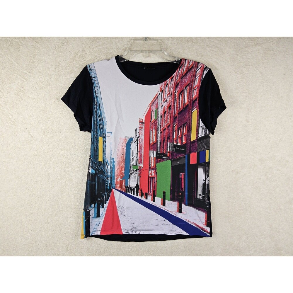 Paul Smith PS Women's Short Sleeve Cityscape Street Top Size M